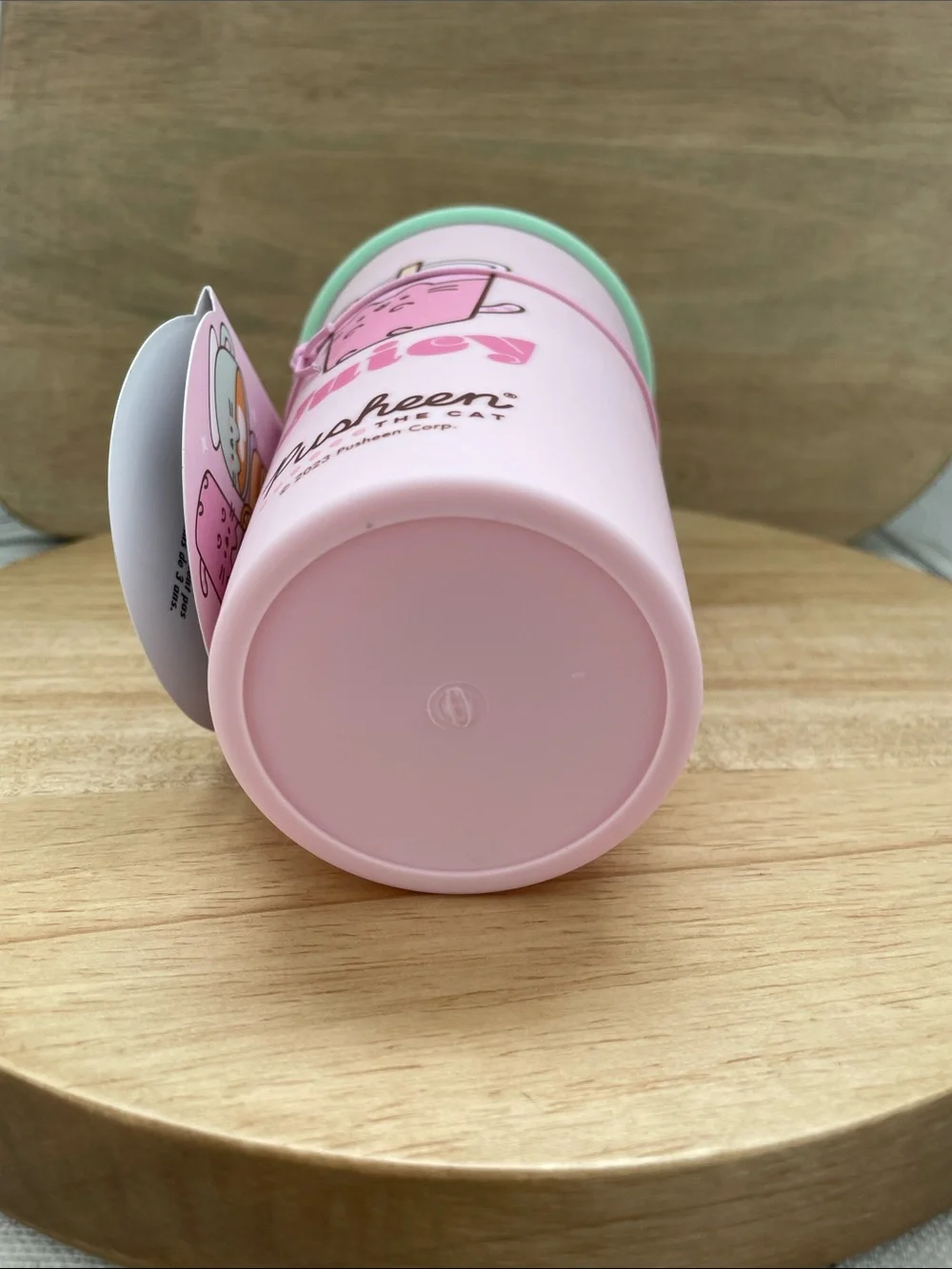 SALE! NWT Kids Pink Travel Cup with Mint Lid - Breakfast Club Pusheen The Cat 7”